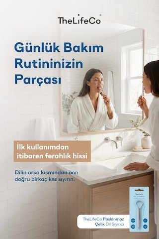 Thelifeco Paslanmaz Çelik Dil Temizleyici - Dil Sıyırıcı
