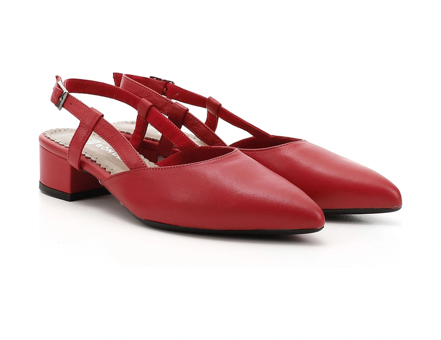 Gönderi R Kadın Kırmızı Antik Kalın Topuklu Arkası Açık Hakiki Deri Ayakkabı Gyza13424257 Kırmızı