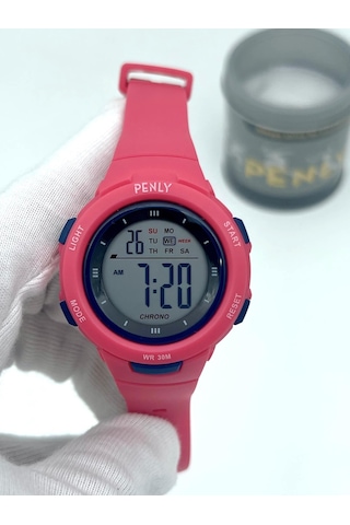 Penly Su Geçirmez Dijital Çocuk Kol Saati 8217 Model Pembe +4 Renk Kronometre-alarmlı 5atm
