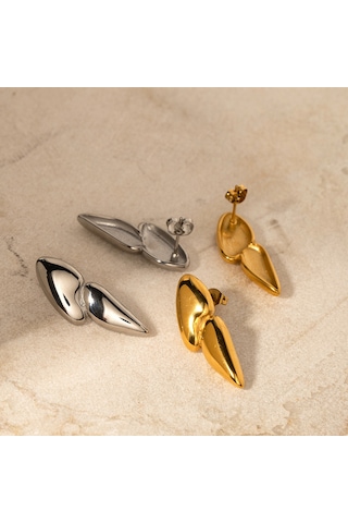 Şık 18 Ayar Altın Paslanmaz Çelik Küpeler Şalgam Küpeler Küpeler Altın Kaplama Küpeler Diğer