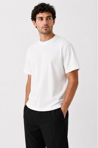 Masion Rae Erkek Premium Beyaz Oversize Tişört Nefes Alan Yumuşak Dokulu Terletmeyen Rahat Kalıp Basic
