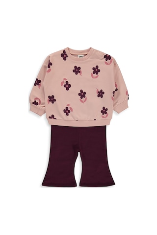 Civil Baby Çiçek Empirme Basic 6-18 Ay Takım - Pembe Pudra Pembesi