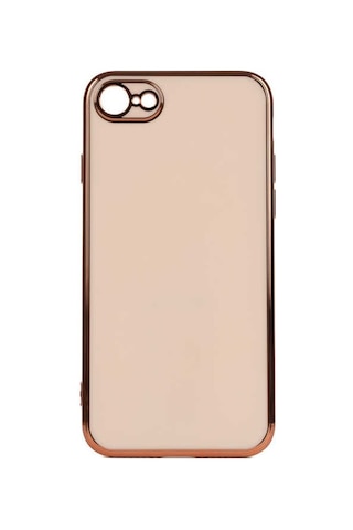Apple Uyumlu iPhone Se 2020 Kılıf Zore Bark Kenarları Altın Renk Kılıf