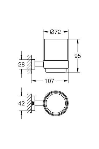 Grohe Essentials Cube Tutamaçlı Cam Fırçalık, Krom, 40755001 Krom