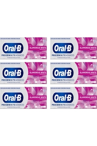 Oral-B Pro 3D White Advanced Luxe Glamorous Diş Macunu 6 x 75 ML Oral-B Pro 3D White Advanced Luxe Glamorous Diş Macunu 6 x 75 ML