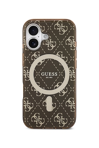 Apple Uyumlu iPhone 17 Kılıf Guess Lisanslı M-safeli Iml Baskılı Klasik Logolu 4g Desenli Kapak Kahverengi Kahverengi