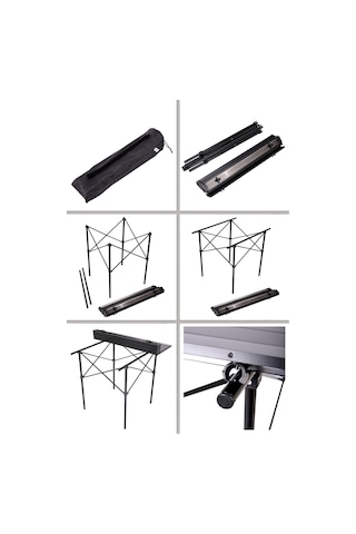 Exent Taşıma Çantalı Çok Hafif Tamamı Alüminyum Kamp, Piknik, Plaj, Bahçe, Balkon Masası - 70x70x70 Siyah