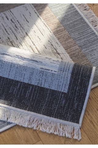 Bigghome Çift Taraflı Kilim, Makinede Yıkanabilir, Modern Desenli, 120 180 Cm, Saf3b
