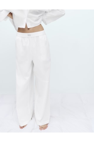 Marks & Spencer Saf Pamuklu Pijama Altı T37001864p Beyaz