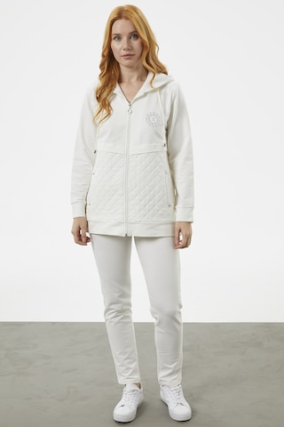 Kapüşonlu Kapitone Detaylı Eşofman Takım - Ekru 001