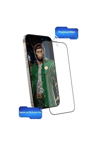 Blueo Apple Uyumlu iPhone 16 Pro Max Full Cover Anti-glare Glass Anti S