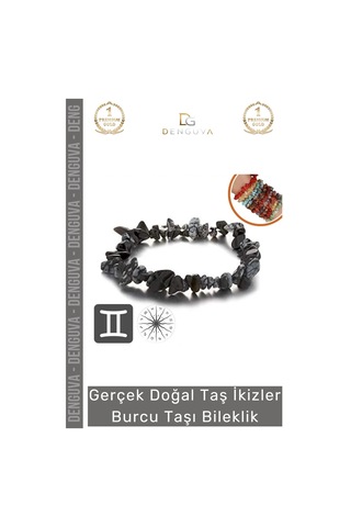 Bileklik Doğal Taş Ayarlanabilir Esnek Su Geçirmez Hediye İkizler Burçları Burç Unisex Bileklik Çok Renkli