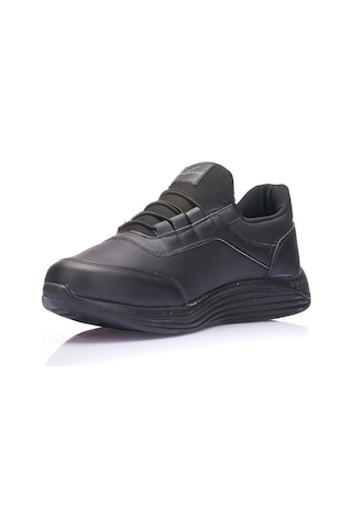 Günlük Erkek Yetişkin Sneaker Büyük Numara Spor Ayakkabı Lastik Bağcıklı Rahat Esnek 110c Siyah - Siyah