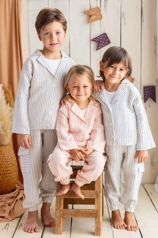 Oliventhekid Turuncu Çizgili Müslin Kargo Pantolon Turuncu Turuncu