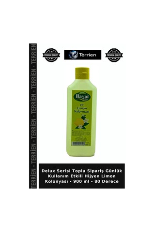 Delux Serisi Toplu Sipariş Günlük Kullanım Etkili Hijyen Limon Kolonyası - 900 Ml - 80 Derece