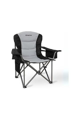 Kingcamp Juniper Bel Destekli Ultra Konforlu Xl Kamp Sandalyesi Blk/grey Siyah - Gri