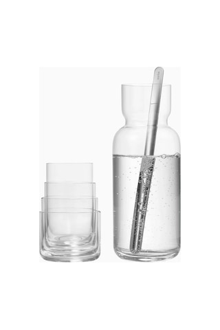 Aarke Glassware Set Kristal Karaf Ve 4 Lü Bardak Seti Meşrubat Bardakları Beyaz