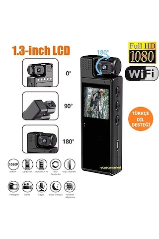 1.3 İnç Ekran 1080 P Spor Hd Wifi Özellikli Taşınabilir Kamera