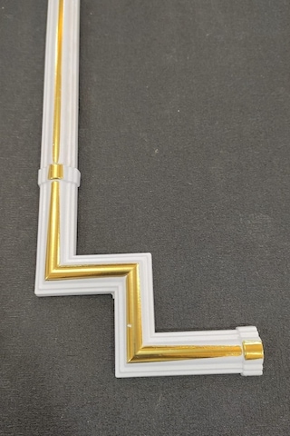 Beyaz Altın 2,5 Cm Çıta Uyumlu Dekoratif M Köşe Motifi