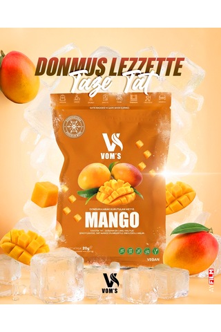 Voms Dondurularak Kurutulmuş Meyve Cipsi - Freeze Dried Mango 20gr 20 G