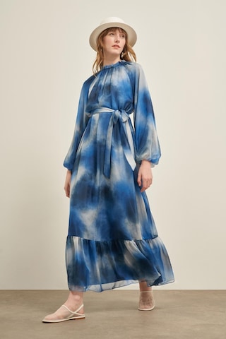 Ftz İpek Saten Elbise İndigo 31039 Indigo