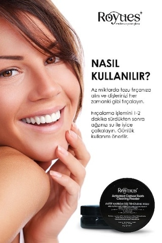 Royues Aktif Karbon Diş Tozu Diş Beyazlatma Tozu 40 G