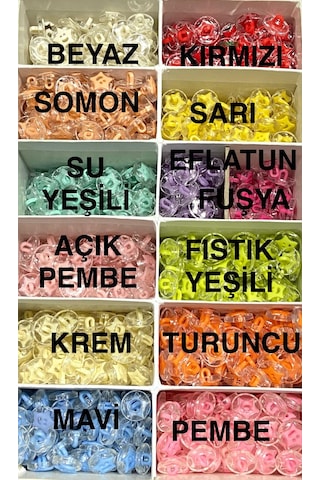 Bebek Düğmesi / Büyük Yıldız Model / 10 Adet / - Fıstık Yeşili