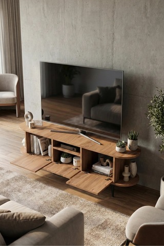 Mira Tv Sehpası Suntalam Siyah 160x35 Cm Çok Renkli