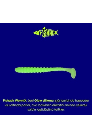 Silikon Kurt Yem - 4,2g 105mm - Turna/levrek Silikonu - 1 Adet - Glow - Karides Kokulu