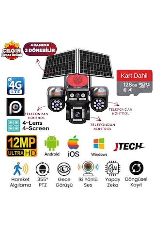 Avenir Av-s446 3mp+3mp+3mp+3mp 12mp Aov Esim 4g Solar 4 Kameralı 3 Lens Ptz Akıllı Kamera + 128gb Sd Kart Dahil Avenir Av-s446 3mp+3mp+3mp+3mp 12mp Aov Esim 4g Solar 4 Kameralı 3 Lens Ptz Akıllı Kamera + 128gb Sd Kart Dahil