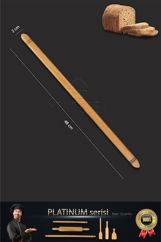 Platinum Serisi Ahşap Hamur Açma Oklavası Merdane Börek Seti 6 Lı