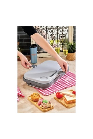 24 Litre Kapasiteli Katlanır Piknik Seti, Gri Renk, Pratik Taşıma