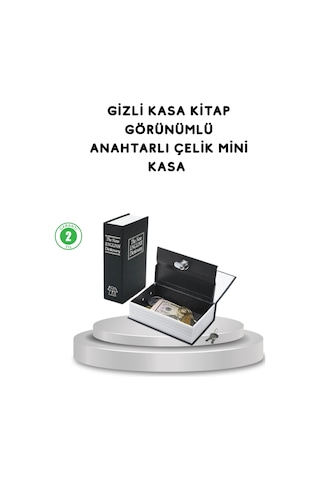 Gizli Kitap Kasa - Metal Gövdeli, Anahtarlı