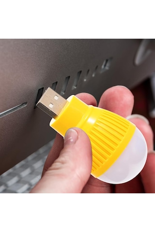Usb Beyaz Gece Lambası Mini Ampul 34389 Beyaz - Sarı