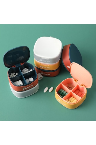 Yeiuyi7 Taşınabilir Küçük Hap Kutusu Mini Mühürlü İlaç Saklama Kutusu Beyaz