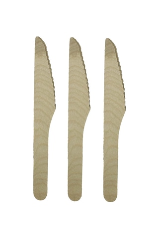 Kullan At Ahşap Naturel Tahta Bıçak 50 Adet Ahşap