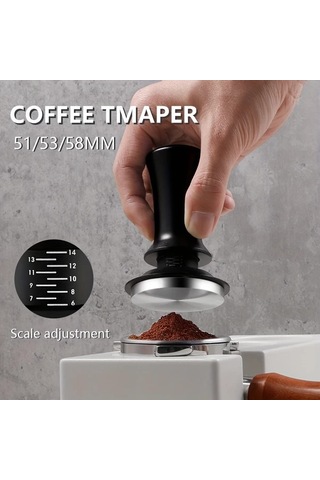 Xuweiwei 58 Mm Simli 1 Adet 51 53 58 Mm Kalibreli Espresso Yaylı Kahve Sıkacağı Paslanmaz Çelik Tabanlı Kahve Aksesuarları Siyah Gümüş Simli