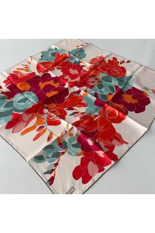 Belli Saf Twill İpek Eşarp Yeni Sezon Sura İpek Pkx0904-46384 Çok Renkli