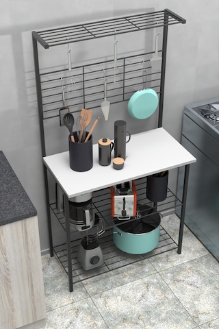 Retodesign Beyaz Mutfak Bangosu .mutfak Masasi. Mutfak Rafi 1870