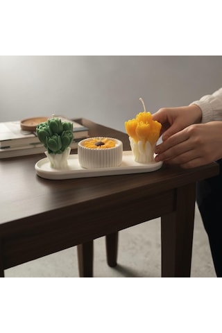 Dekoratif 4lü Mum Set Kokulu El Yapımı Hediyelik Ve Özel Günler Çok Renkli