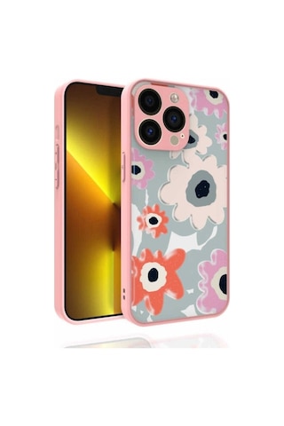 Apple Uyumlu iPhone 13 Pro Max Kılıf Desenli Kamera Korumalı Parlak Zore Nora Kapak NO5