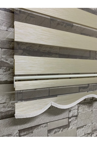 Bambu Krem Renk Zebra Perde (Etekli)