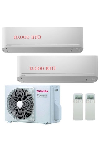 Toshiba 13000 BTU + 10000 BTU (2 İç + 1 Dış Ünite) Inverter Multi Klima