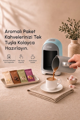 Emsan Kumda Türk Kahve Makinesi Tiffany Blue