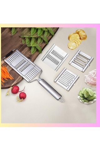 Createtech Yıkanabilir, Ve Ve Temizliği Temel Taşınabilir Sebze Rendesi, Rende, Peynir Paslanmaz Mutfak Makinesinde Kullanımı Kolay Kesici Jülyen İşlevli Elde Dilimleyici Dayanıklı, Çok Çelik Bulaşık Arada Aletleri. 3'ü 1 - Zp