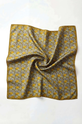 Silk Home Soft Eşarp Floral Line Çimen Yeşili 90x90 Çok Renkli