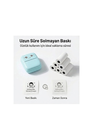Kendinden Yapışkanlı Çocuk Kamera Baskı Kağıdı, 5 Li Rulo 57x25mm Baskı Termal Kağıt Rulo
