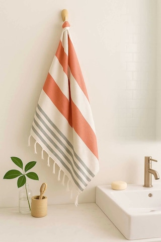 Mimoza Unisex Peştemal Plaj Havlusu 100x180 Cm %100 Pamuklu Soft Kırmızı-siyah Çok Renkli