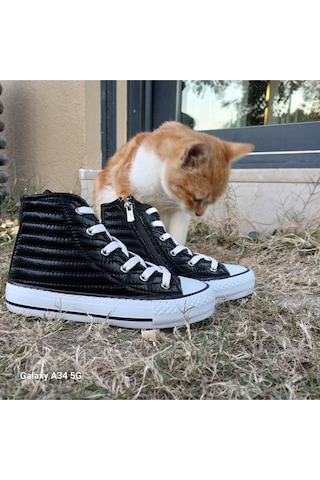 Scarpe Magiche Elyaflı Paraşüt Model Kız Çocuk Ayakkabısı 31-35 Numara Arası Işıksızdır Siyah