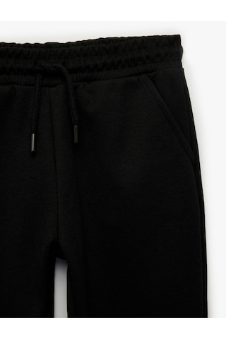 Koton Beli Lastikli Cepli Basic Jogger Eşofman Altı Siyah 7wkb40073tk